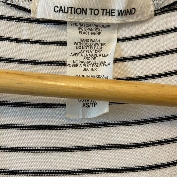 CAUTION TO THE WIND Striped Short Racerback Tank - Picture 3 of 8